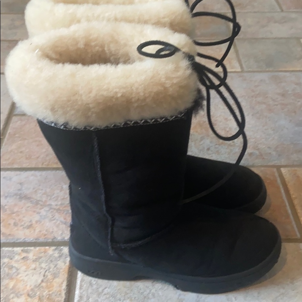 Ugg Black Suede Slip On Boot